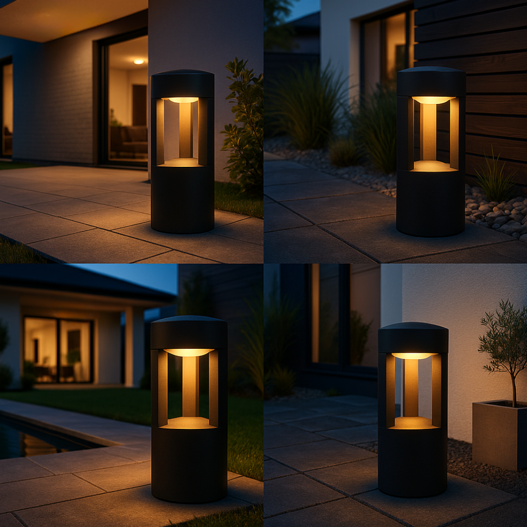 Stalp de Gradina LED DALLAS NEAGRA / STALP ORNAMENTAL / ALB CALD EXTERIOR LAMP