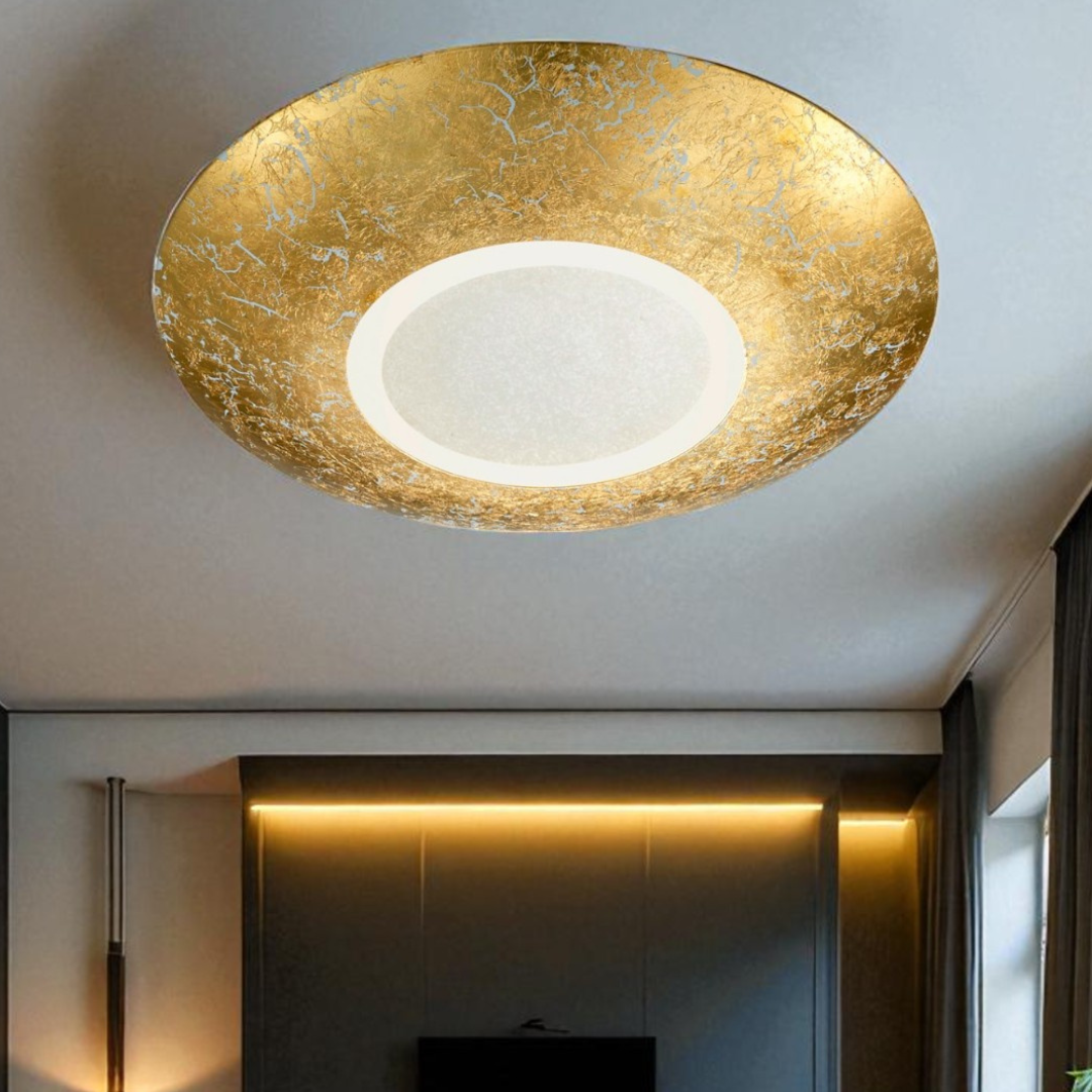 Lustra LED CHIROS Gold CIRCLE DESIGN / AURIE / 32CM CEILING LIGHT