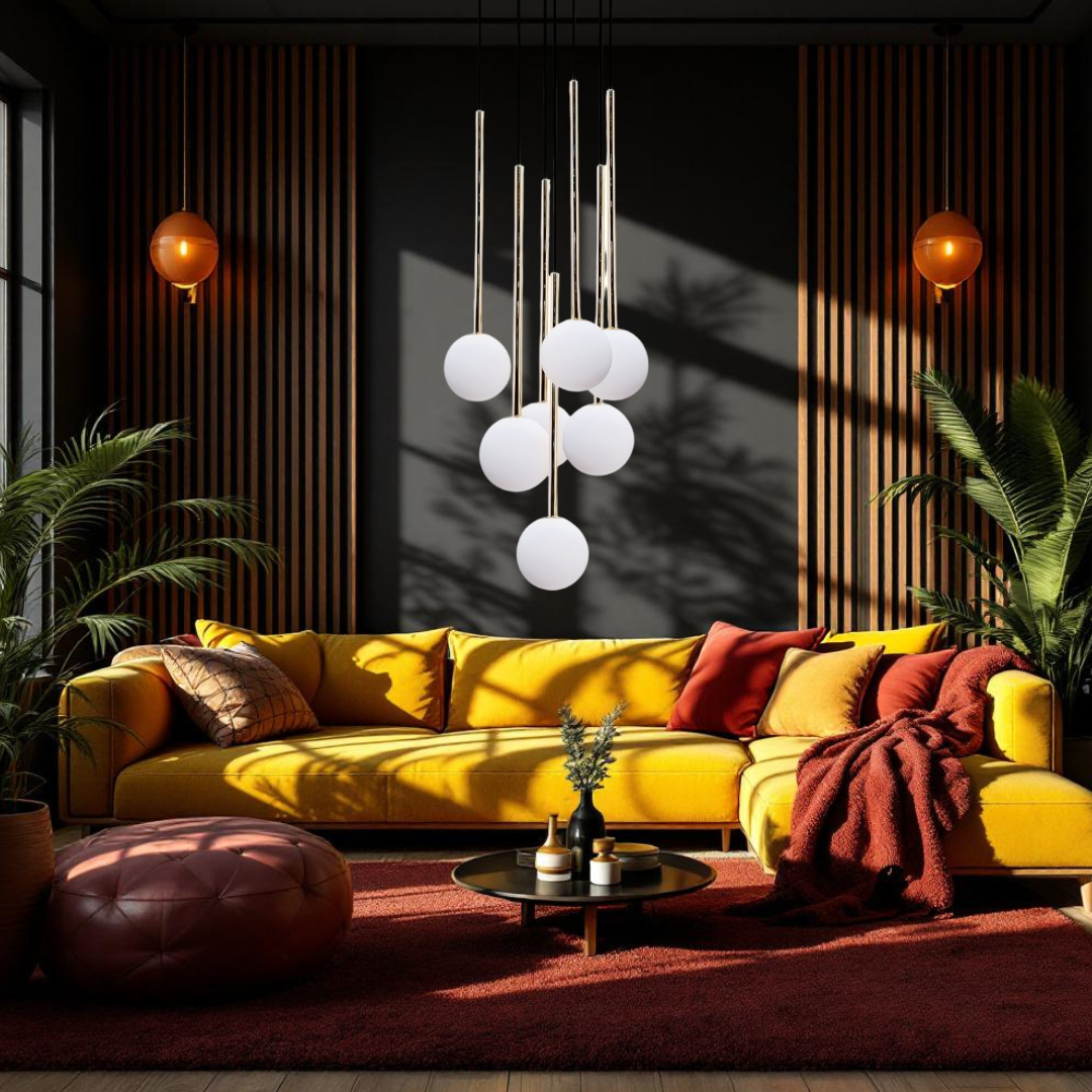 Lustra Abajur 7xG9 Black Nuvon NEAGRA / ABAJUR Chandeliers