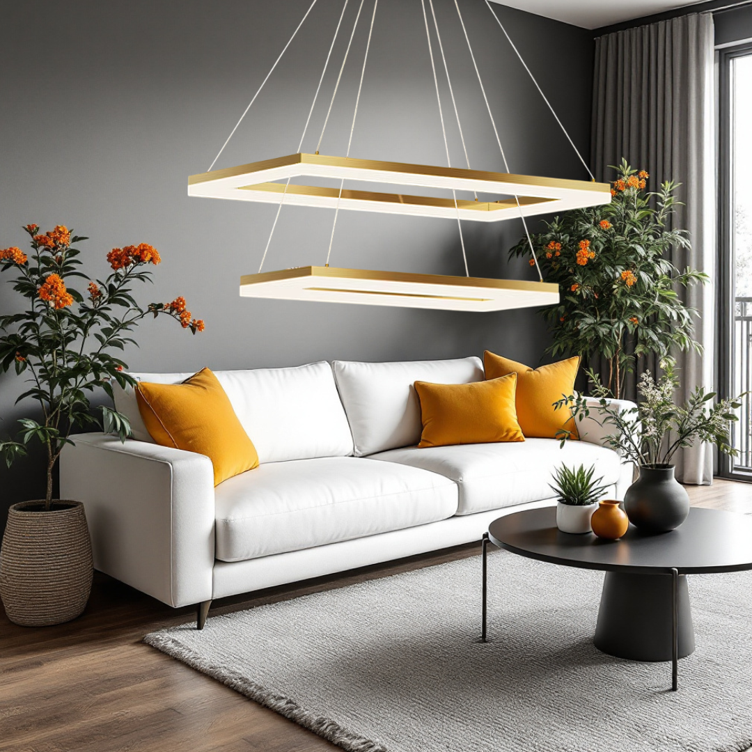 Lustra LED Suspendata Gold GlowFix AURIE / 120CM / SUSPENDATE Lighting Fixtures