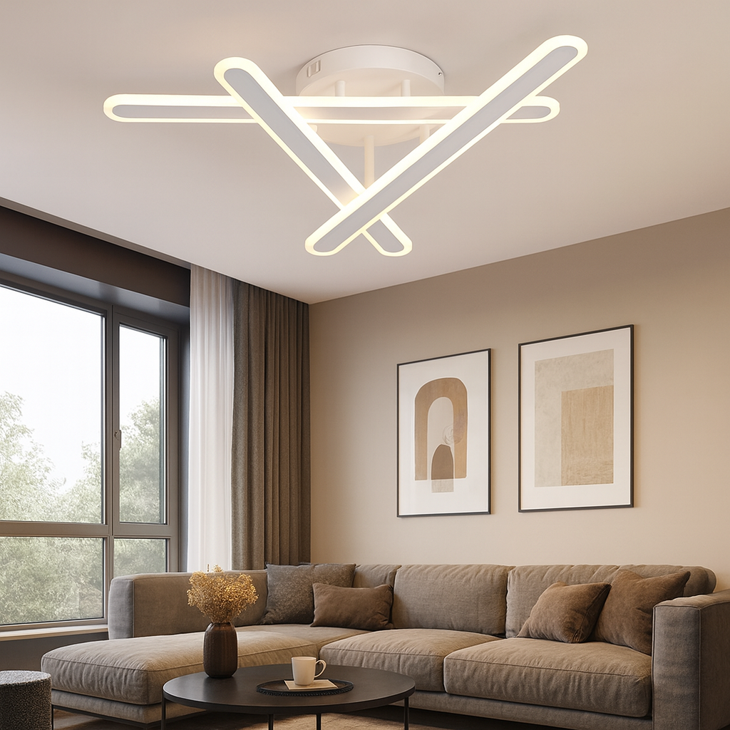 Lustra LED Tenzo Alba 3 Linii Echivalent 400W Telecomanda ALBA / 50CM / MINIMALIST DESIGN Lighting Fixtures