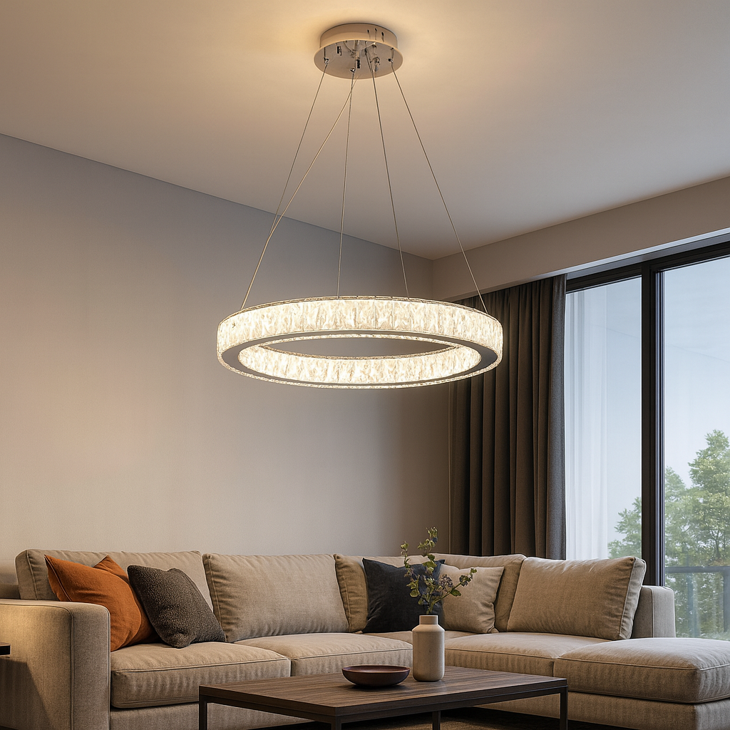 Lustra LED Suspendata Silver Crystal 1 Segment Rotund 75171/500 ARGINTIE / SUSPENDATE / 50CM Lighting Fixtures