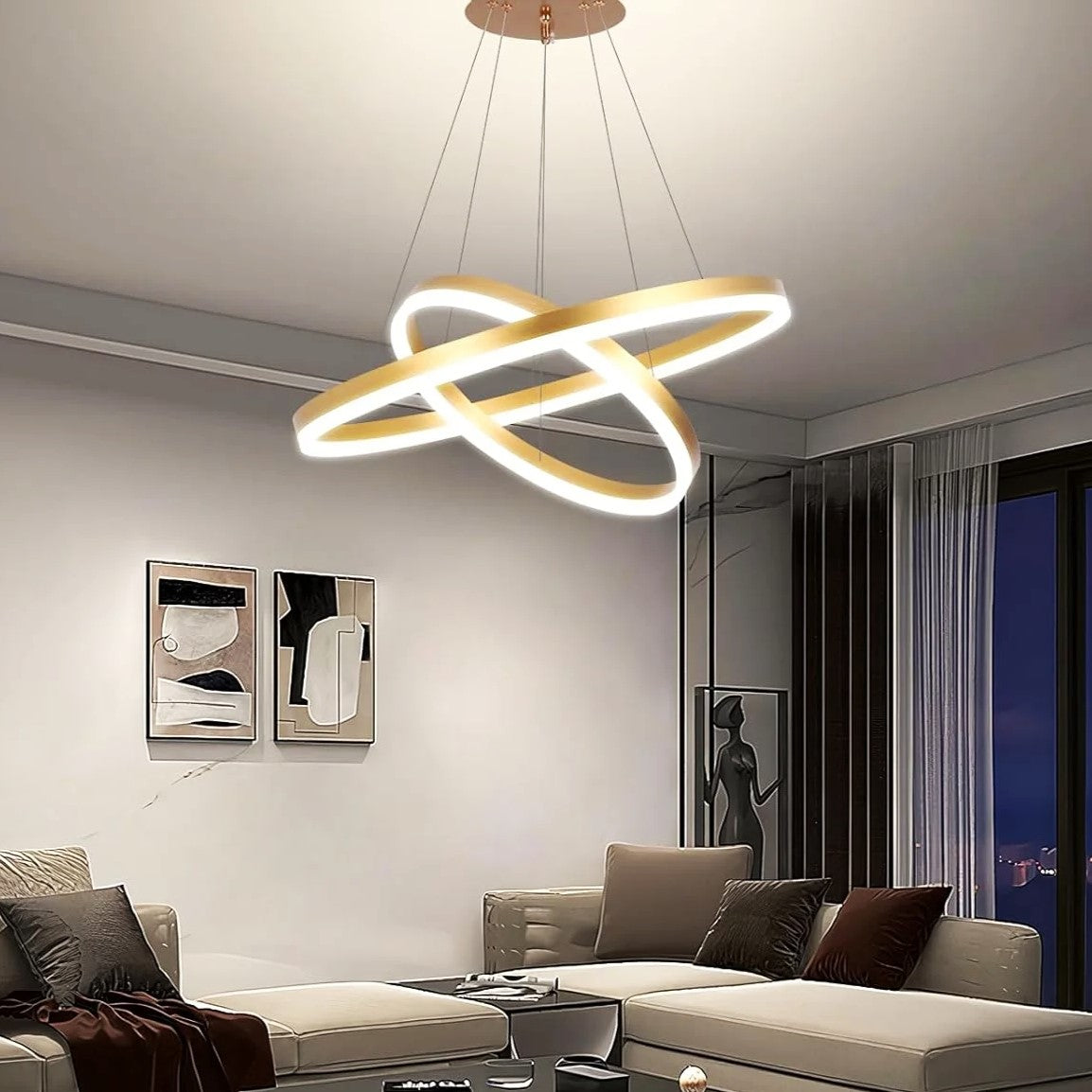 Lustra Led Wonderland Gold 2 Segmente Echivalent 400W Lighting Fixtures