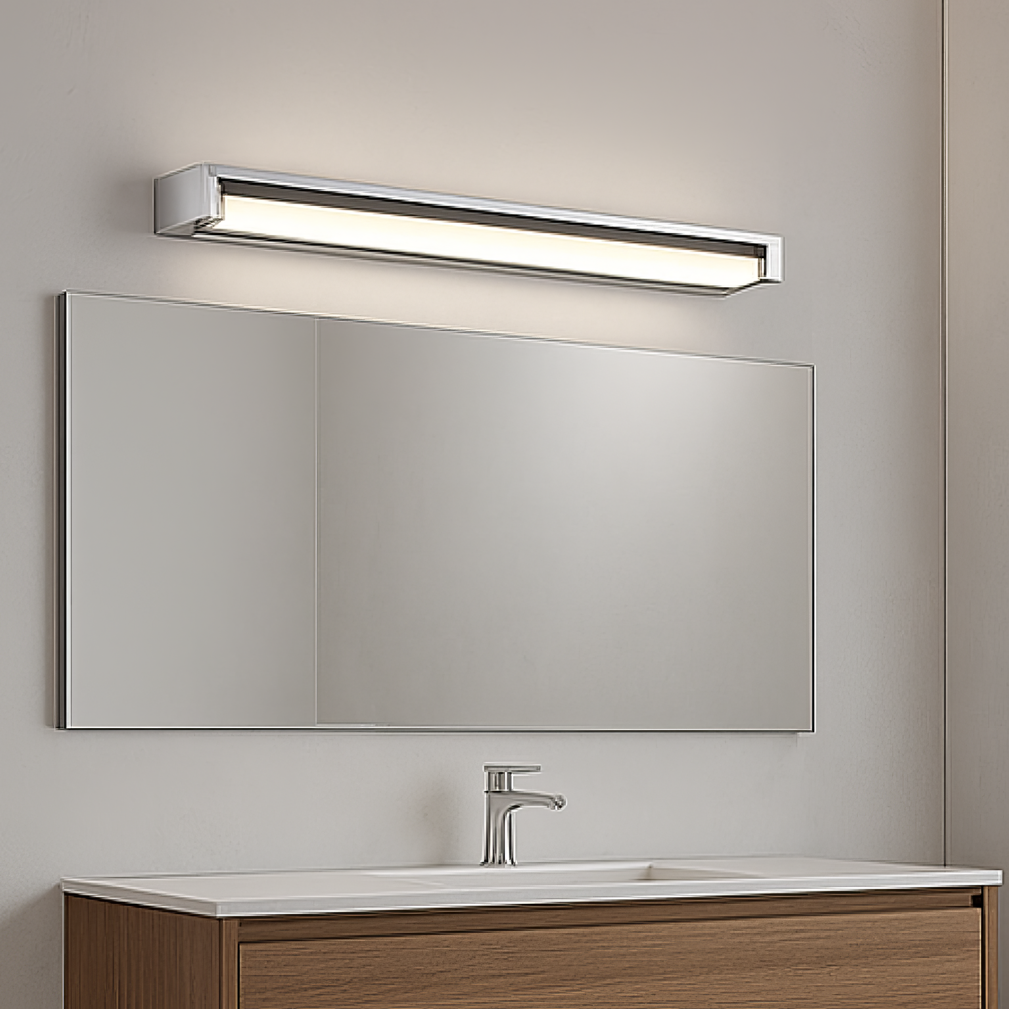 Aplica LED Aluminiu FABRIZIO CHROME / 50CM / ALB NATURAL Wall Light Fixtures