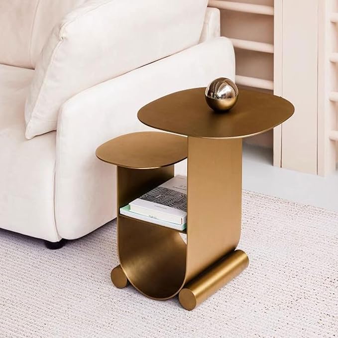 Masa Decorativa Brass Duo Golden Moderna din Metal MASA DECORATIVA / AURIE / 55CM decorative table