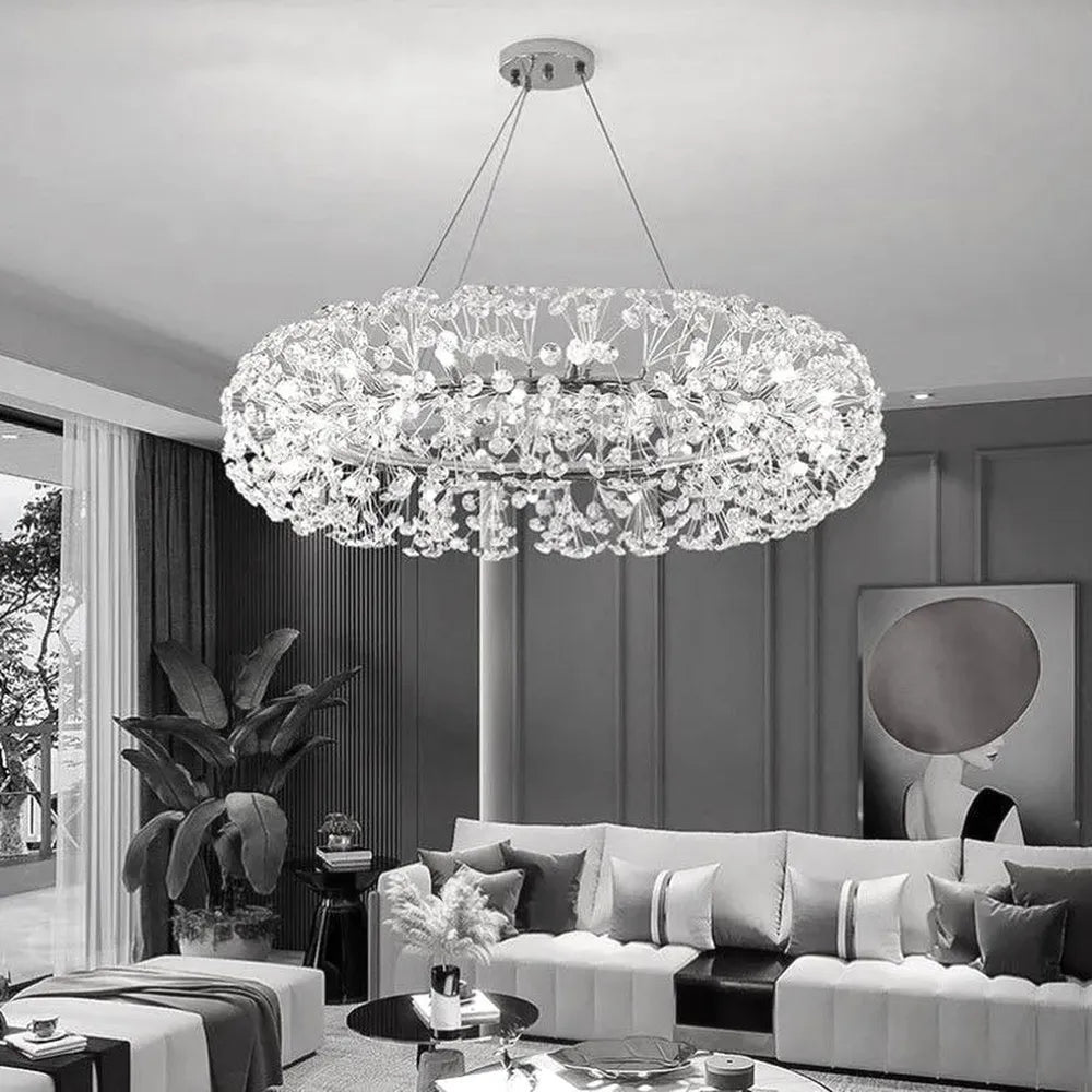 Lustra Suspendata Crystal Dandelion Silver XXL Lighting Fixtures