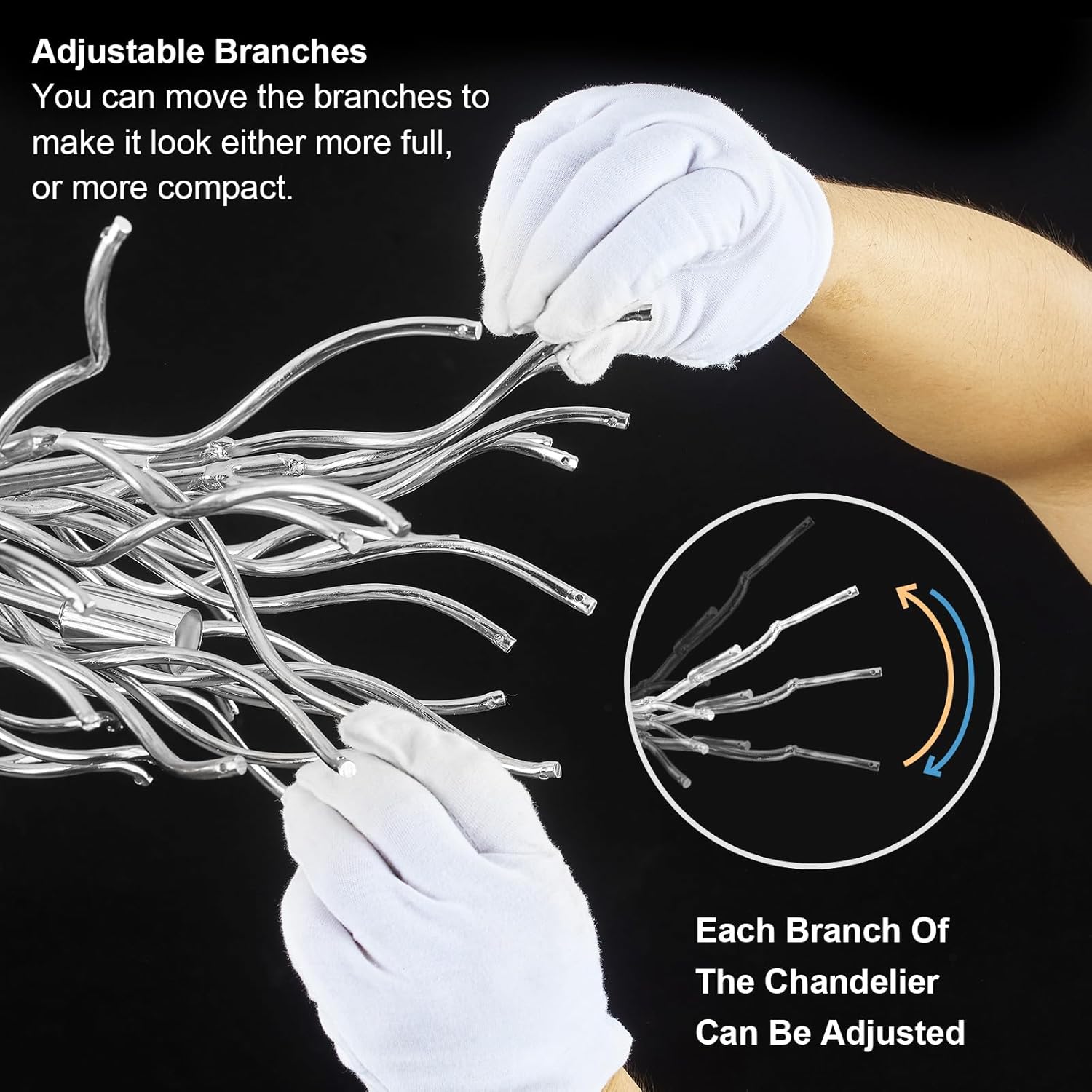 Candelabru Cristal LUXURY SILVER Tears 120x60cm ARGINTIE / 120CM / LUXURY Chandeliers Crystal