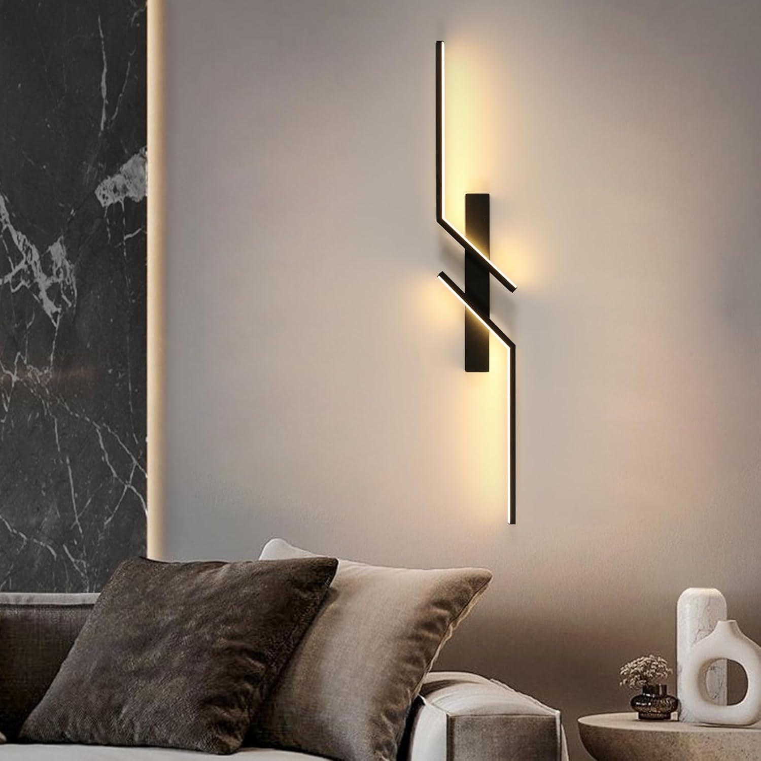 Aplica LED Modern Lines Black 60cm Echivalent 100W NEAGRA / MINIMALIST DESIGN / 60CM Wall Light Fixtures