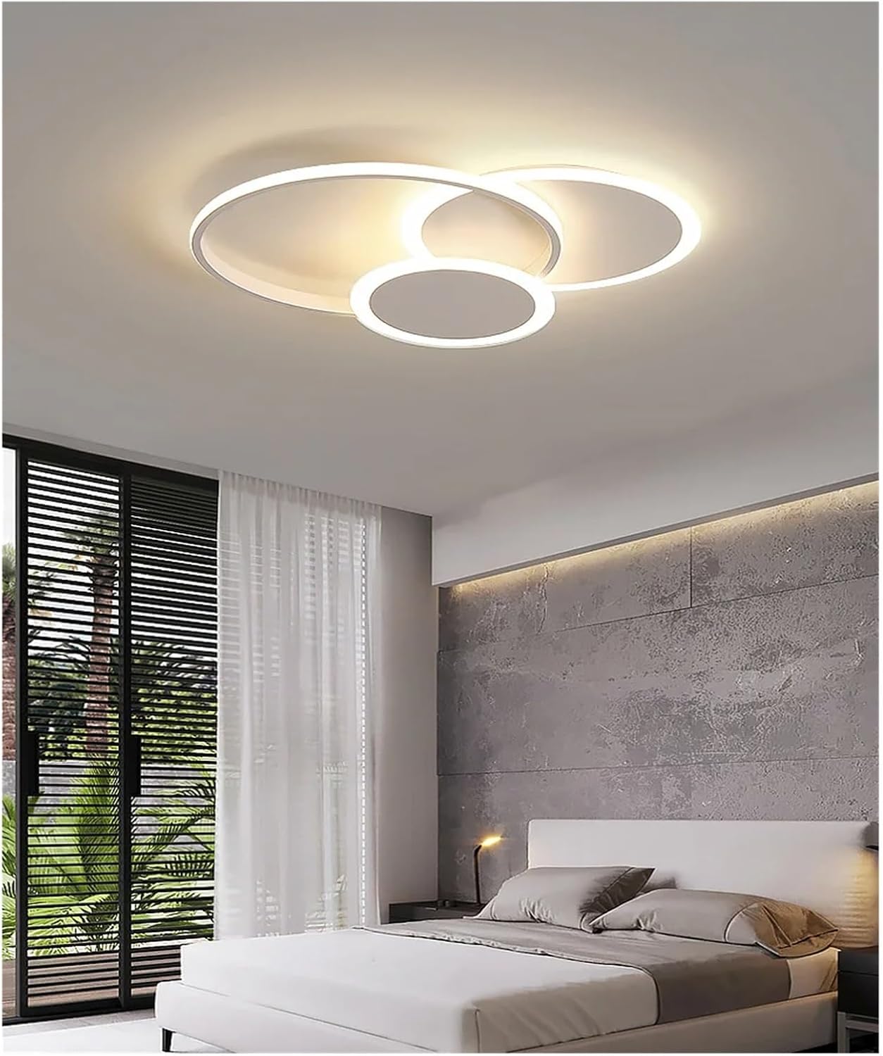 Lustra LED ARAGORN Rings Alb Echivalent 500W Telecomanda