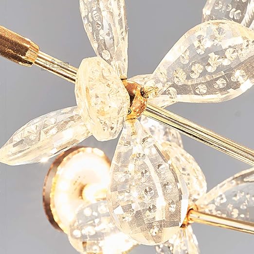 Lustra LED Suspendata Cristal Butterfly Gold Echivalent 450W AURIE / 50CM / CRISTAL Lighting Fixtures