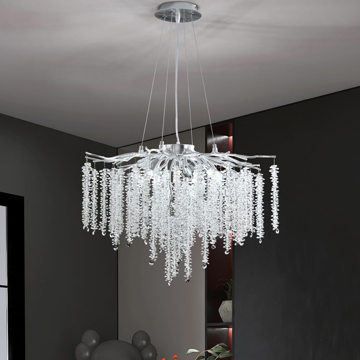 Candelabru Cristal Luxury Silver Willow 80Cm Chandeliers Crystal