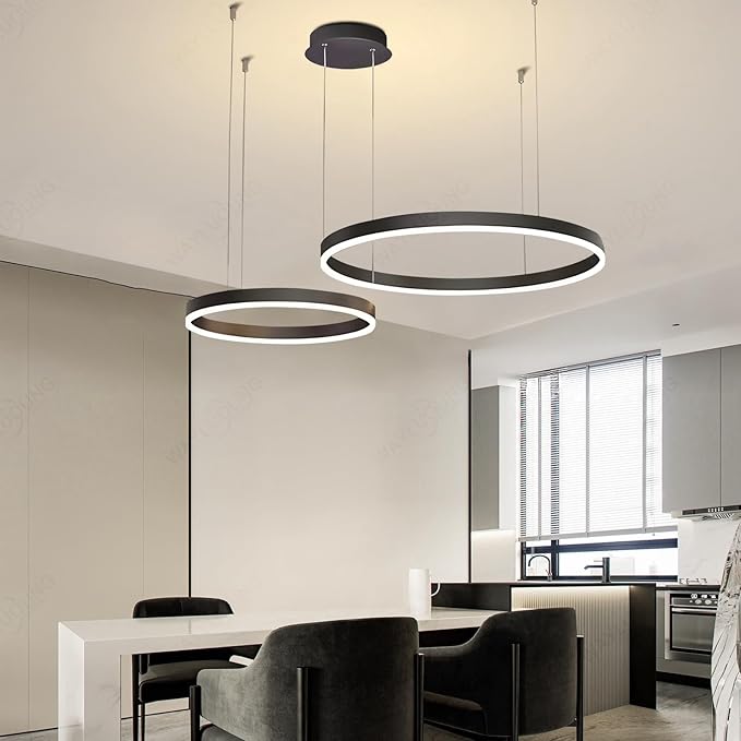 Lustra LED WONDERLAND Black 2 Segmente Mobile Echivalent 500W Telecomanda NEAGRA / SUSPENDATE / 60CM Lighting Fixtures