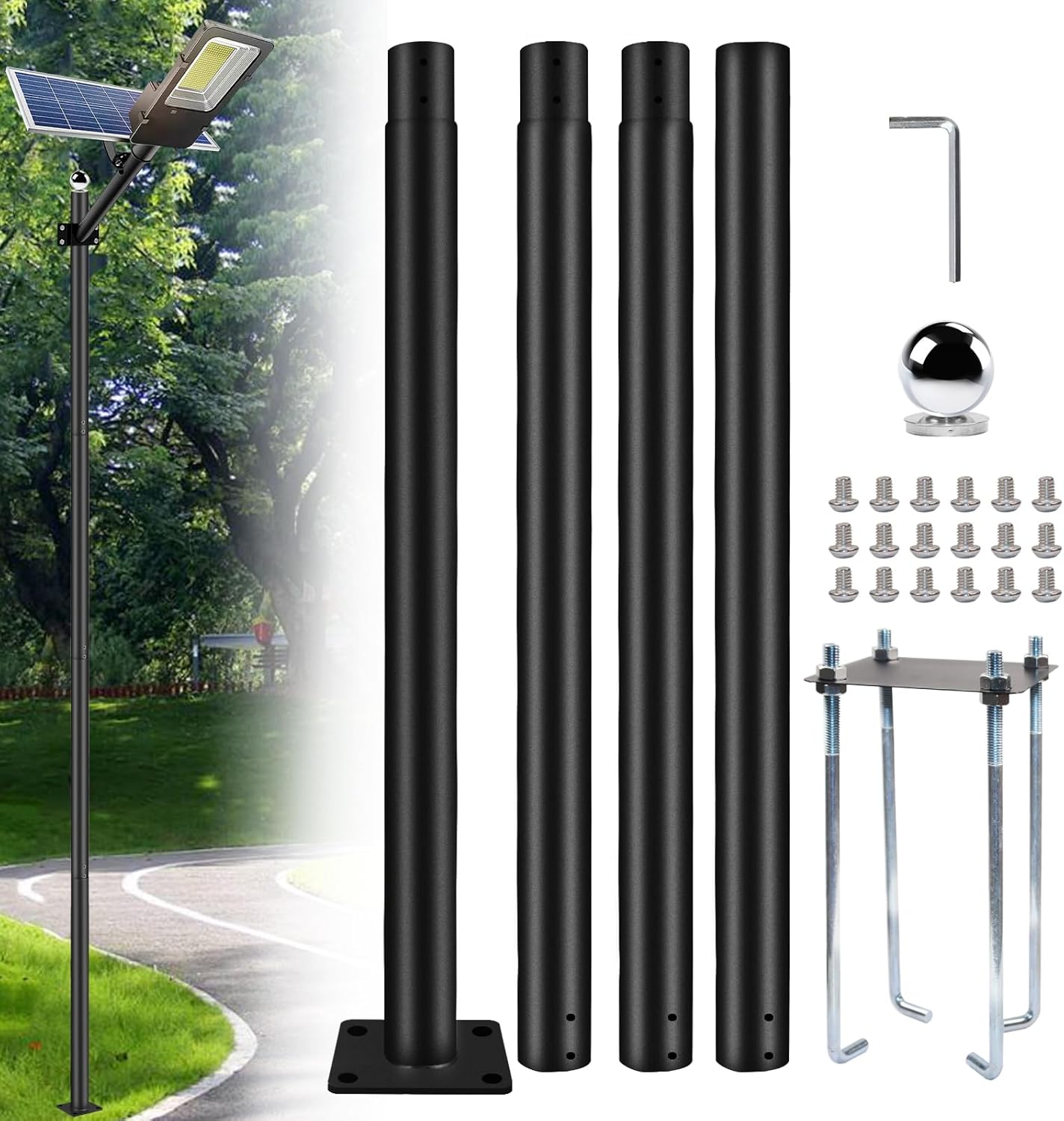 Stalp Metalic Gri Modular 3.5m STALP ORNAMENTAL / GRI ornamental pole