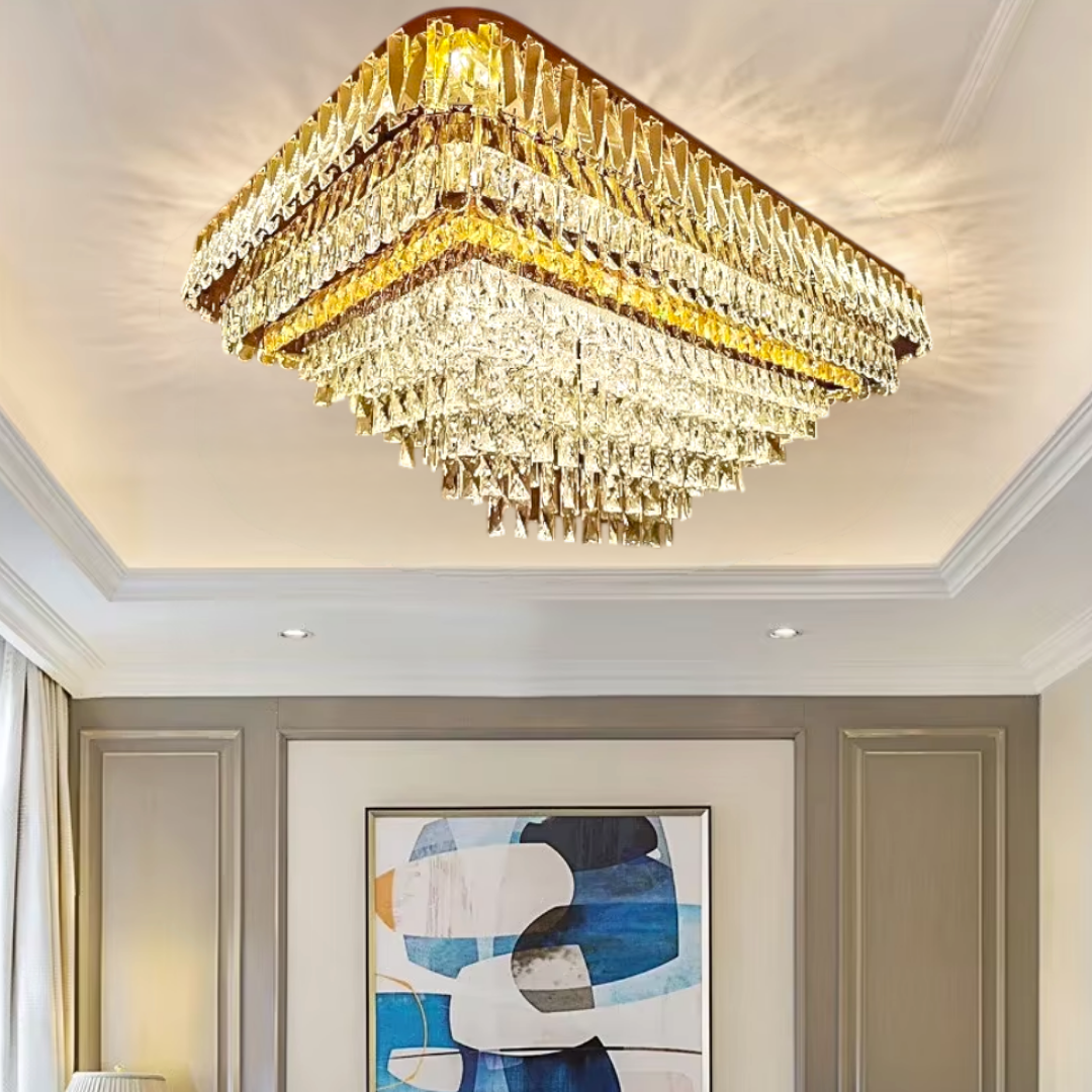 Lustra LED Aplicata Grand Glam Telecomanda CHROME / 115CM / CRISTAL Chandeliers