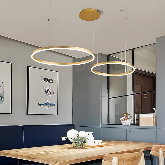 Lustra LED WONDERLAND Gold 2 Segmente Mobile Echivalent 500W Telecomanda AURIE / SUSPENDATE / 60CM Lighting Fixtures