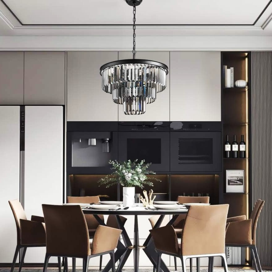 Candelabru Cristal SMOKY BLACK ROUND 400mm NEAGRA / 40CM / CRISTAL Chandeliers Crystal