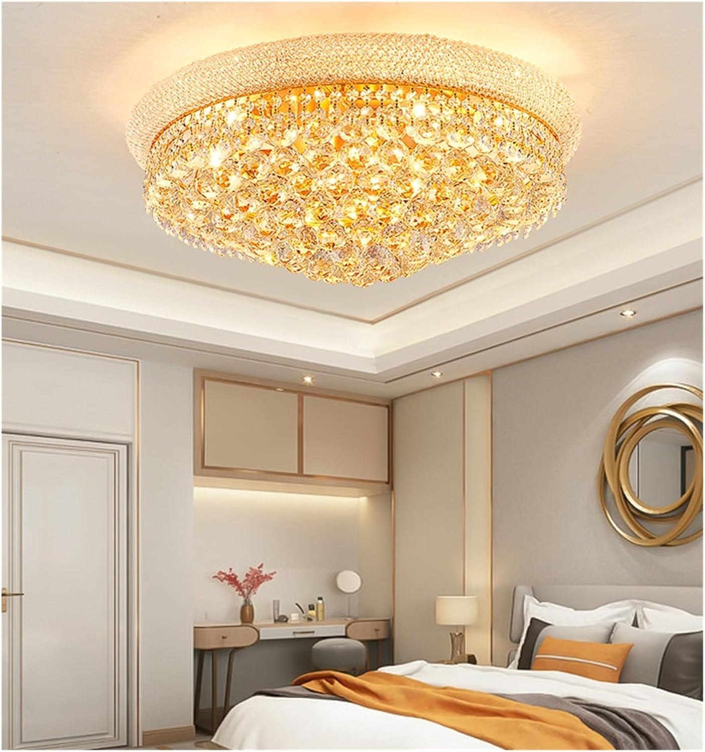 Lustra LED Aplicata Crystal Dome Telecomanda si RGB Chandeliers