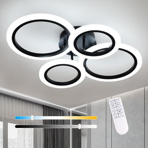 Lustra LED 2+2 CIRCLE BLACK Echivalent 400W Telecomanda Resigilat R2