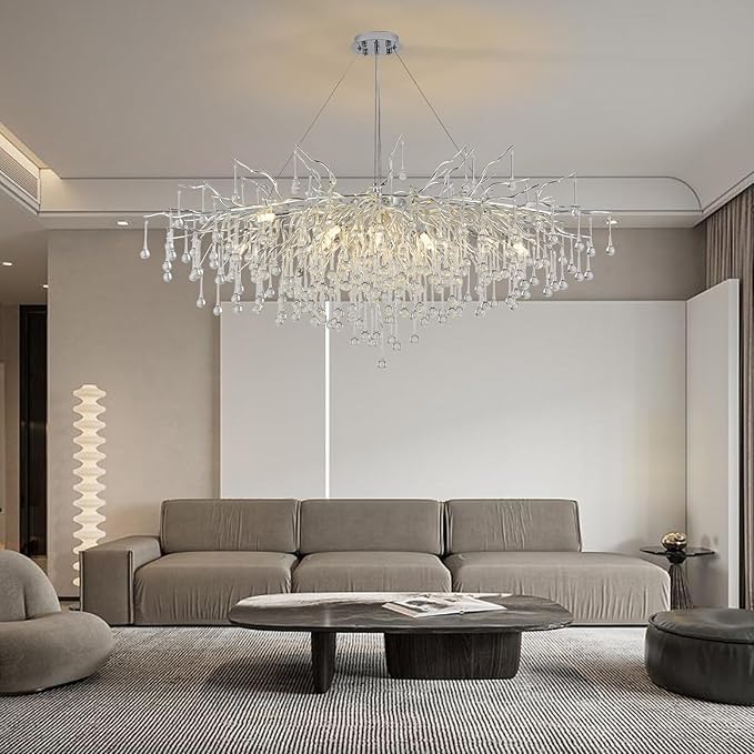 Candelabru Cristal LUXURY SILVER Tears 120x60cm ARGINTIE / 120CM / LUXURY Chandeliers Crystal