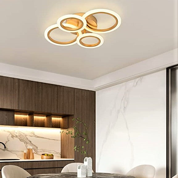 Lustra LED 84W 2+2 CIRCLE GOLD Luxury Telecomanda