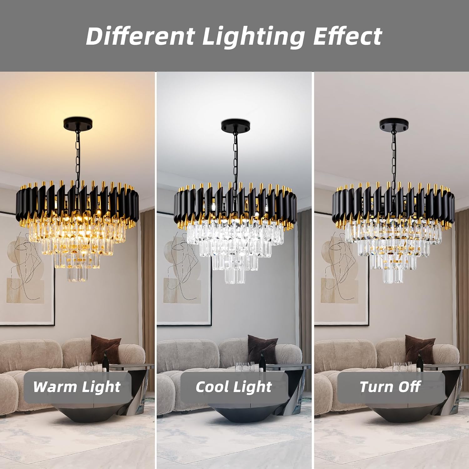 Candelabru Cristal BLACK PANTHER 400mm NEGRU + AURIU / CRISTAL / 40CM Chandeliers Crystal