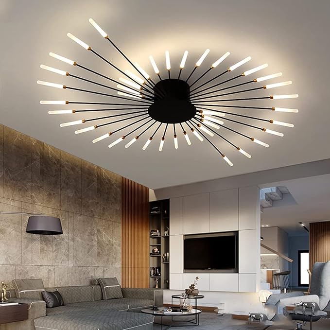 Lustra LED American Dream Black 112w Echivalent 500W Telecomanda NEAGRA / 105CM / MINIMALIST DESIGN Chandeliers