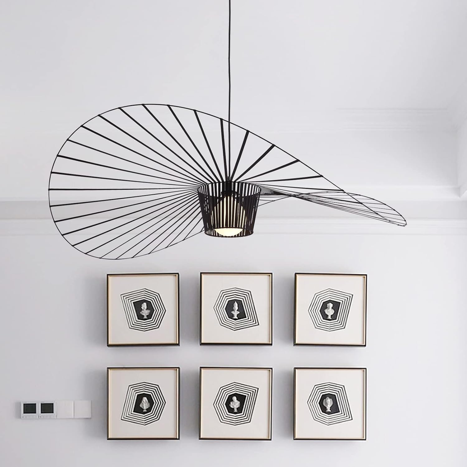 Pendul Nordic Sombrero Negru Dx1021-600 Lighting Fixtures