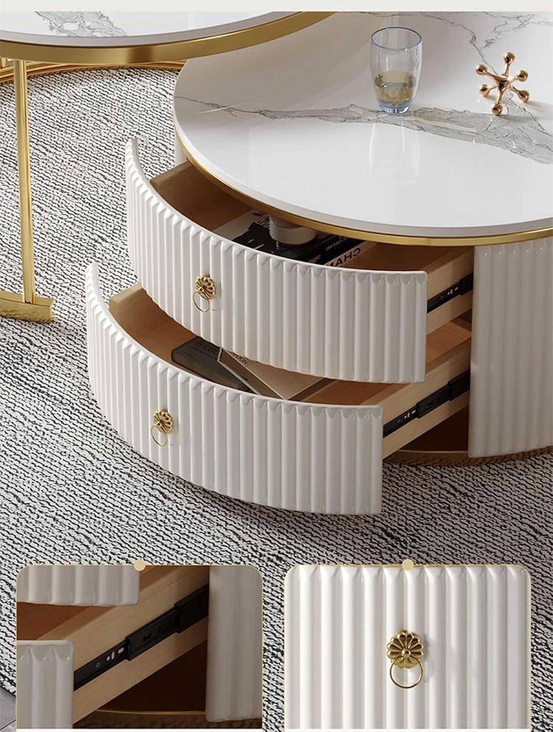 Masa de Dining Valencia Double Marble Deluxe MASA DECORATIVA / ALBA / 80CM decorative table