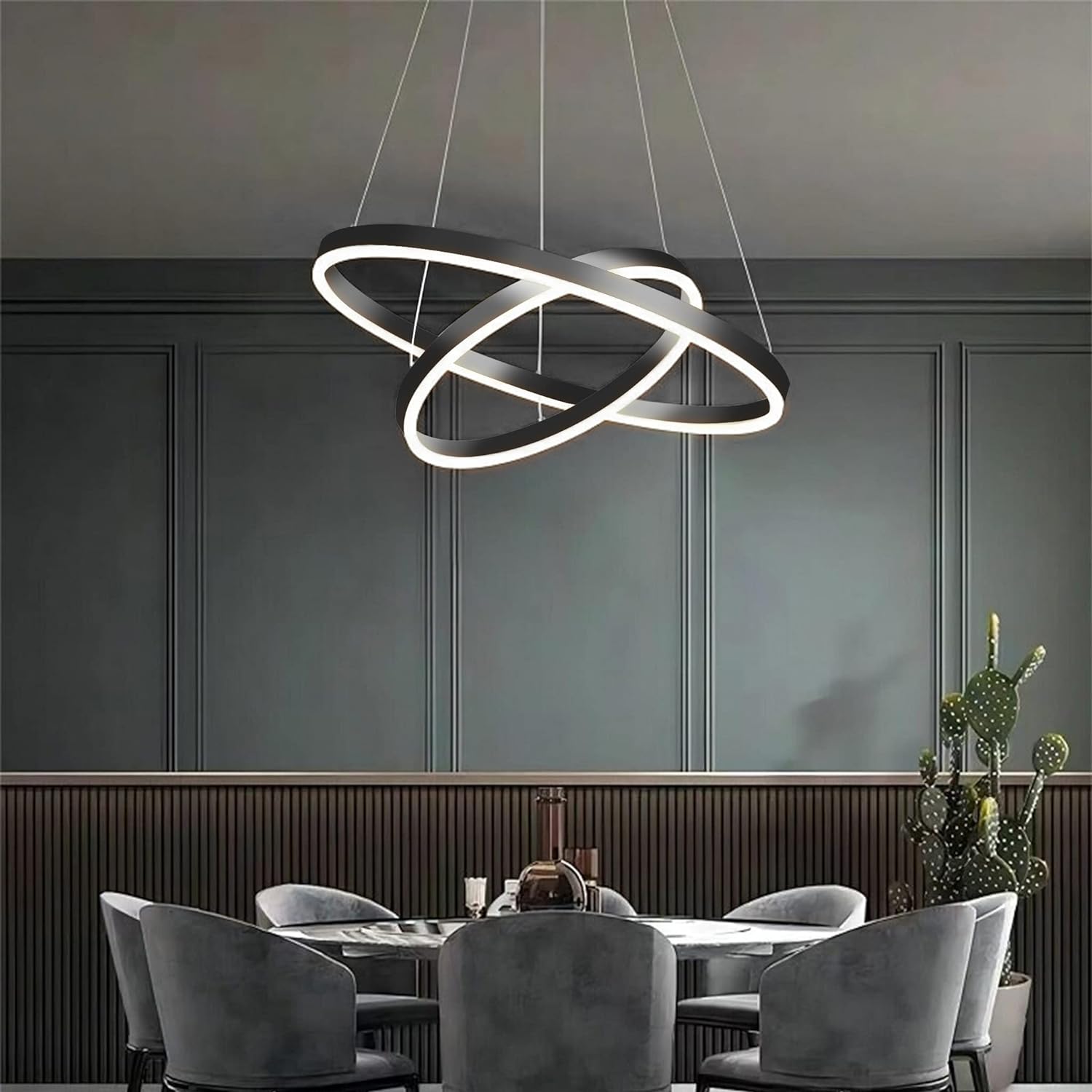 Lustra Led Wonderland Black 2 Segmente Echivalent 400W Lighting Fixtures