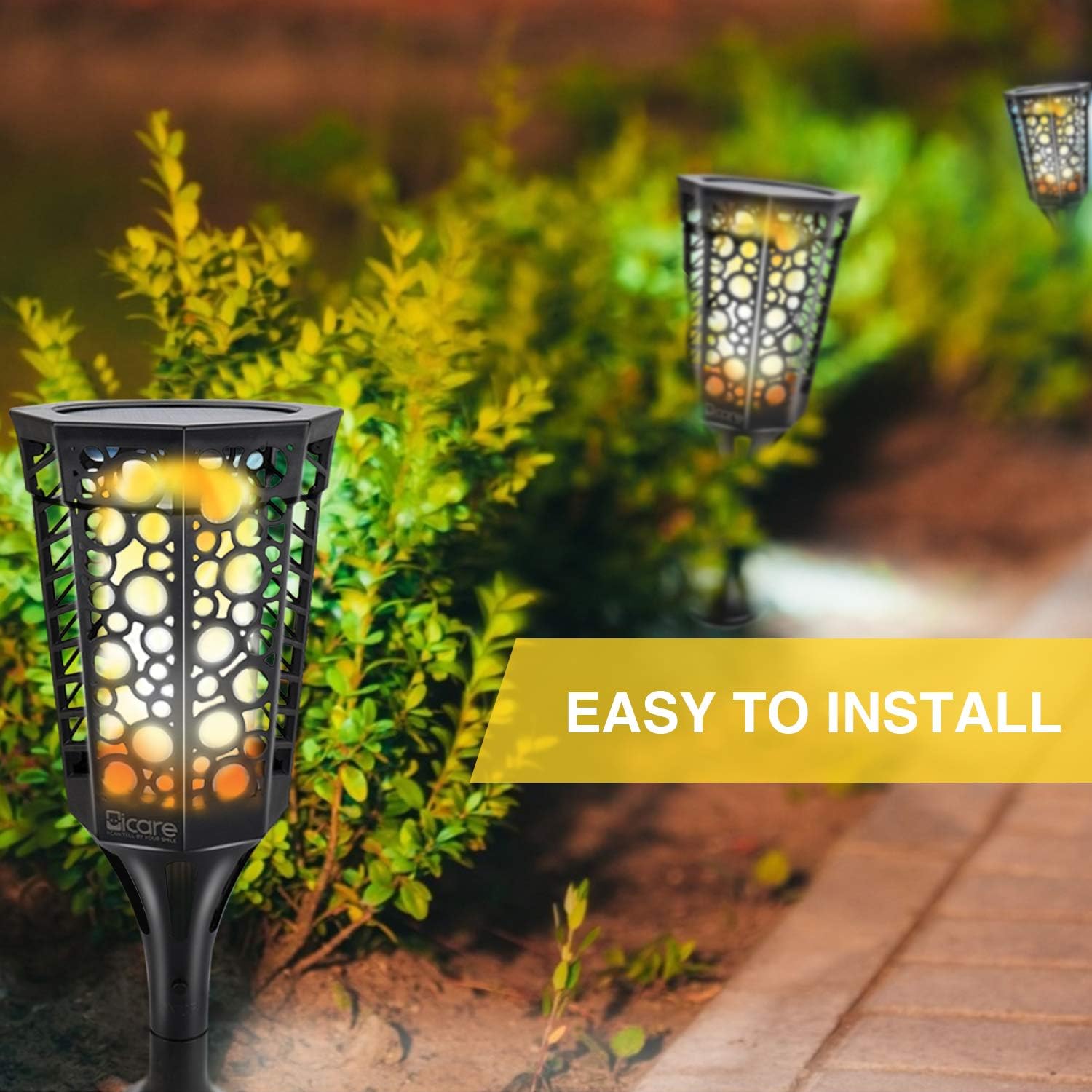 Stalp Led Gradina Torta Cu Incarcare Solara Fakla Solar Lamp