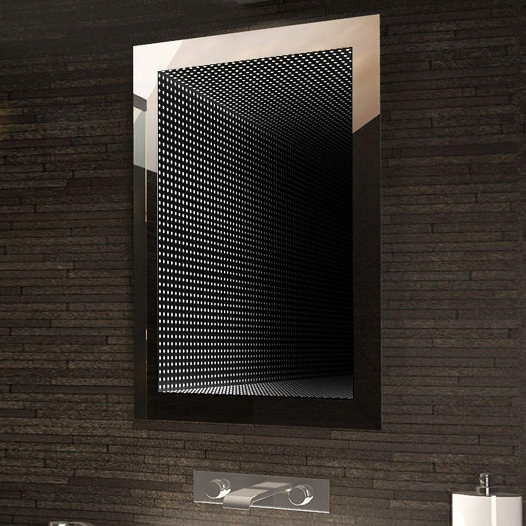 Oglinda LED 60x80cm 3D Rama Neagra Senzor si 3 Lumini W09 NEAGRA / 60X80CM LED MIRROR