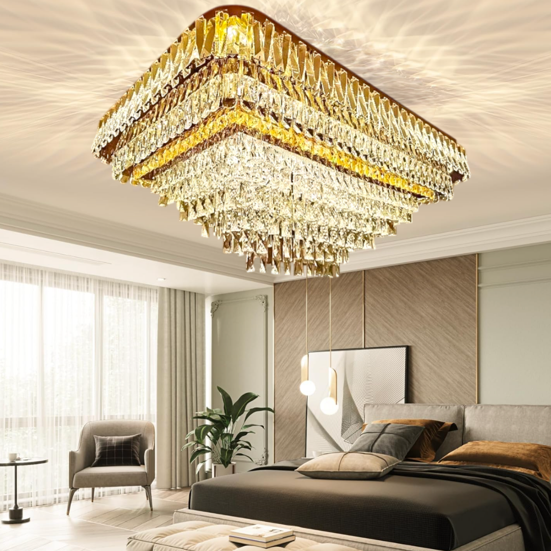 Lustra LED Aplicata Grand Glam Telecomanda CHROME / 115CM / CRISTAL Chandeliers