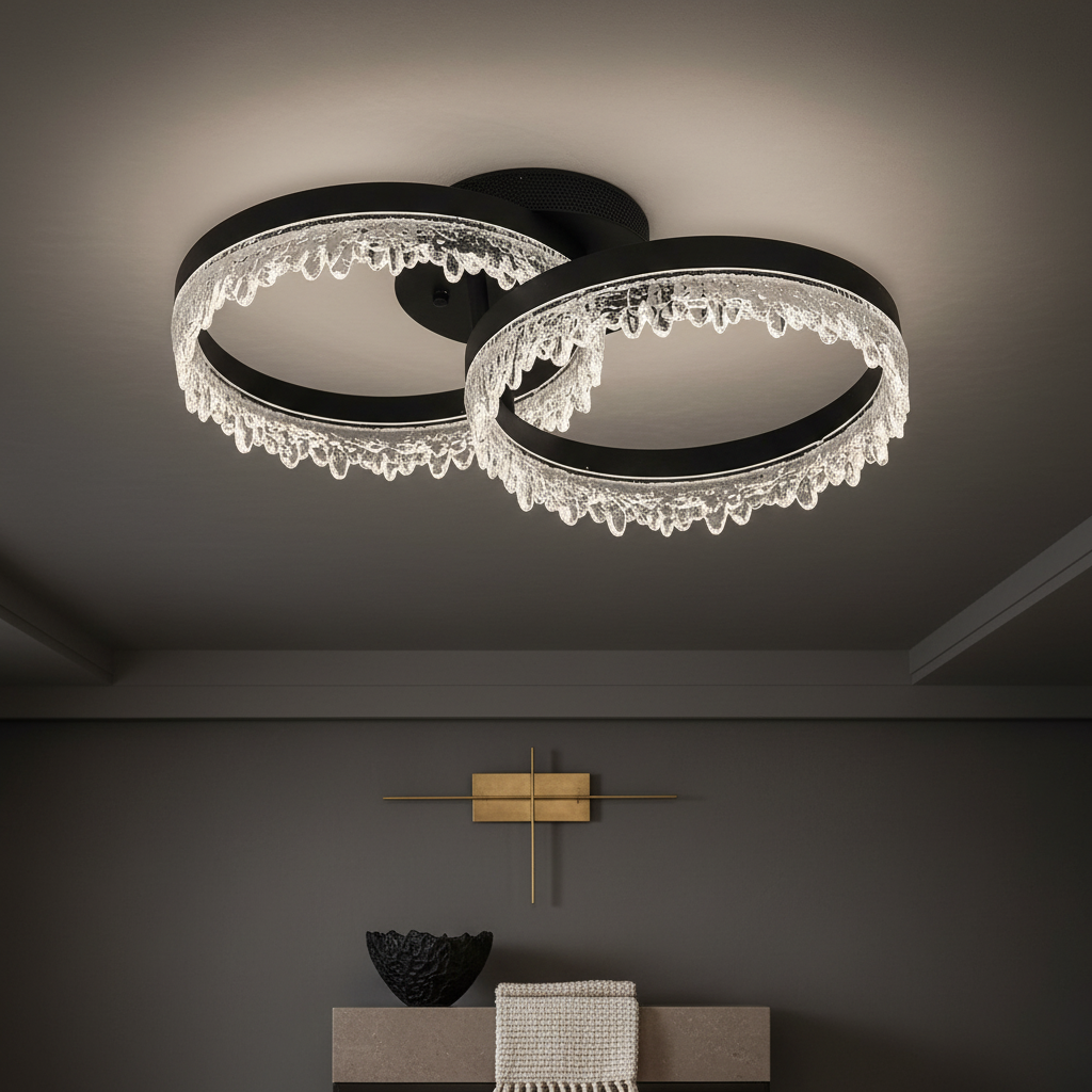 Lustra LED 2 CIRCLE VALS Echivalent 300W Telecomanda