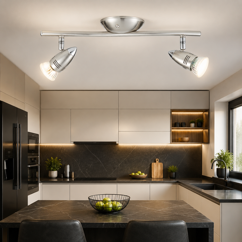 Lustra Magnum-Led Silver cu 2 Spoturi Reglabile Resigilat R2