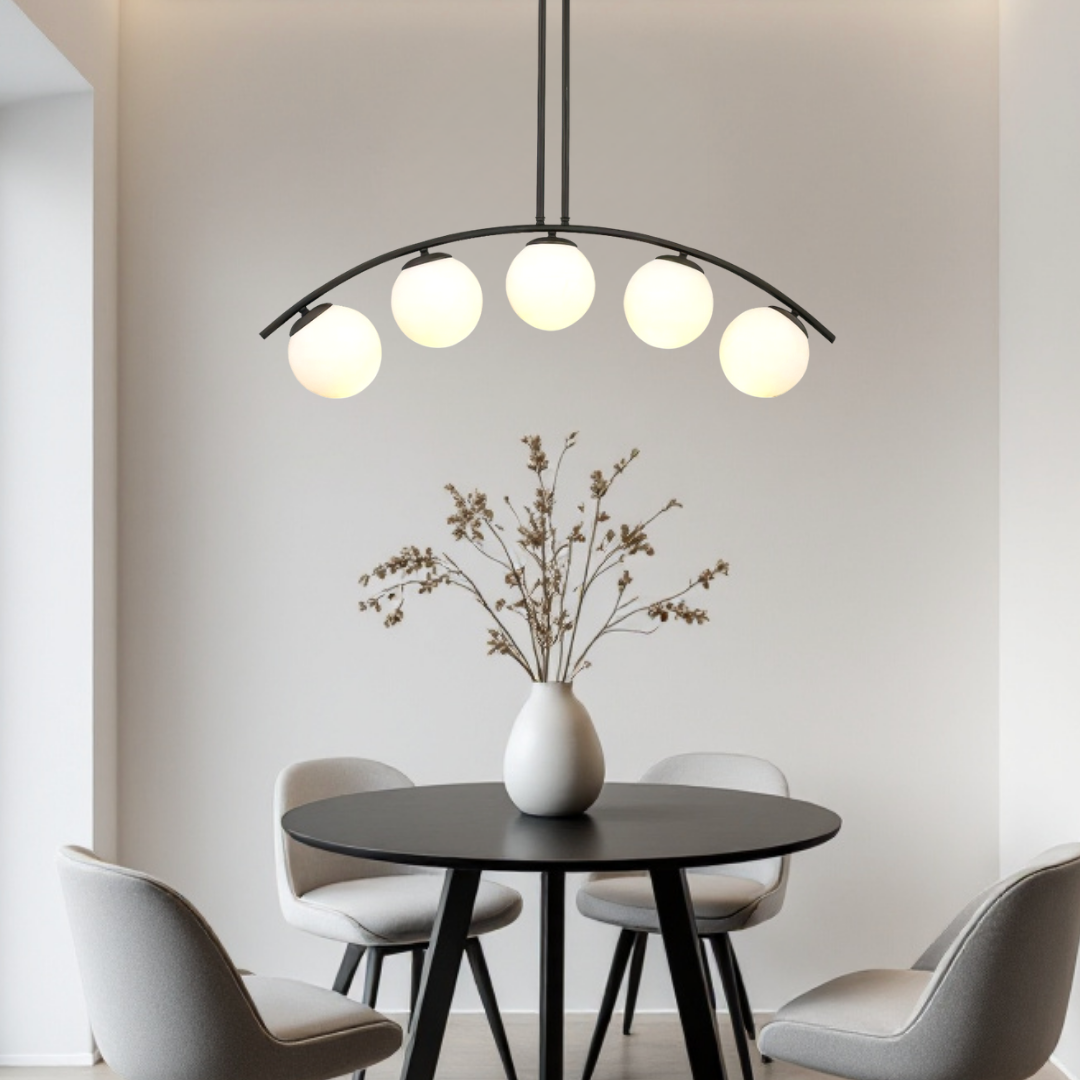 Lustra Abajur 5xE27 MAT BLACK ARC - 6639-5 NEAGRA / ABAJUR Chandeliers