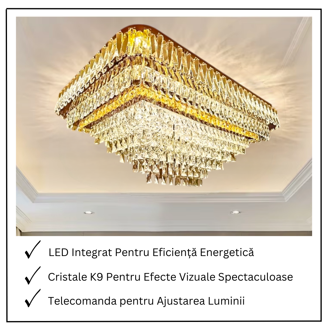 Lustra LED Aplicata Grand Glam Telecomanda CHROME / 115CM / CRISTAL Chandeliers