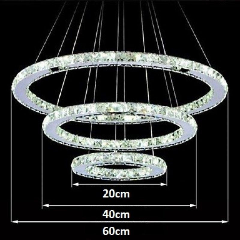 Lustra Led 120W Cristal 3 Segmente Telecomanda Chandeliers Crystal