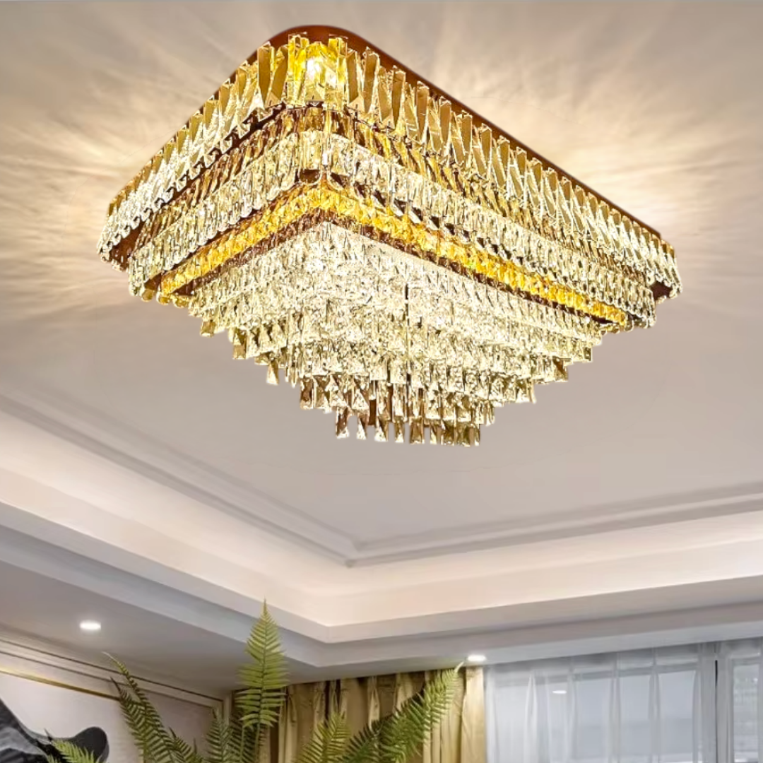 Lustra LED Aplicata Grand Glam Telecomanda CHROME / 115CM / CRISTAL Chandeliers