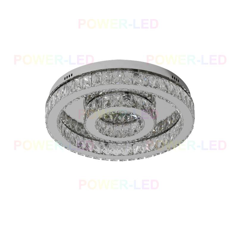 Lustra Led 84W Two Circle Cristal Telecomanda Lighting Fixtures