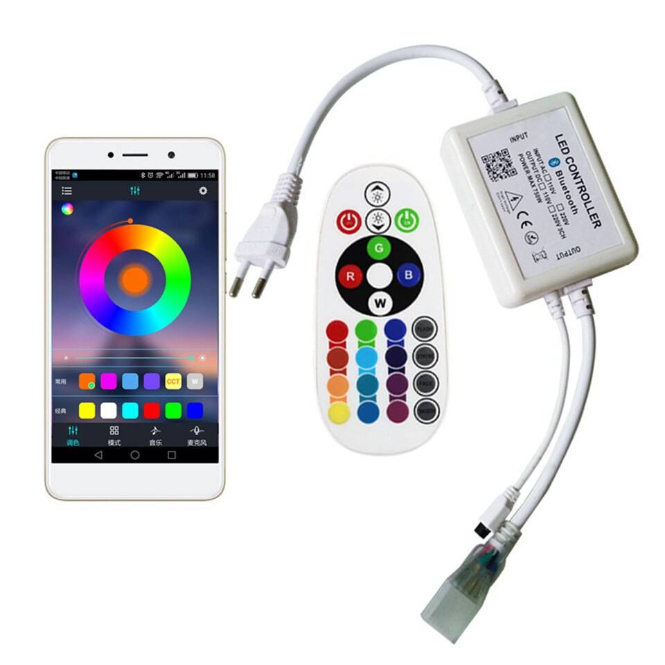 Controller Banda Led Rgb Bluetooth + Telecomanda Ir 220V Lighting