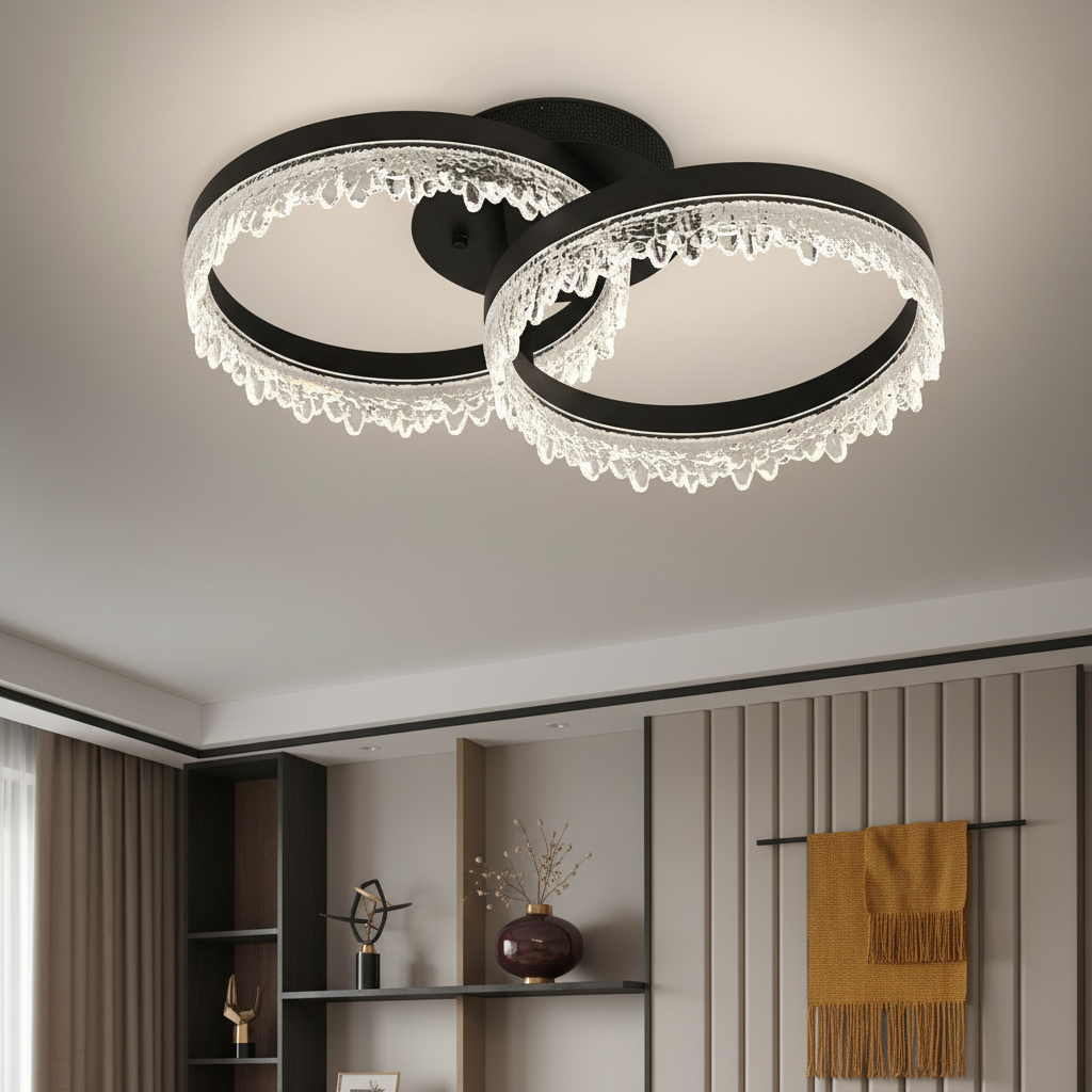 Lustra LED 2 CIRCLE VALS Echivalent 300W Telecomanda