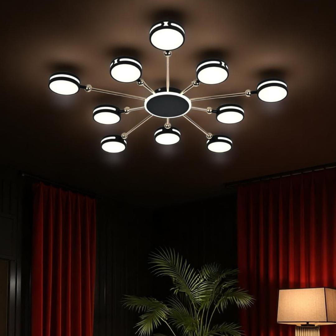 Lustra LED Aplicata Meili 100CM NEAGRA / 60CM CEILING LIGHT