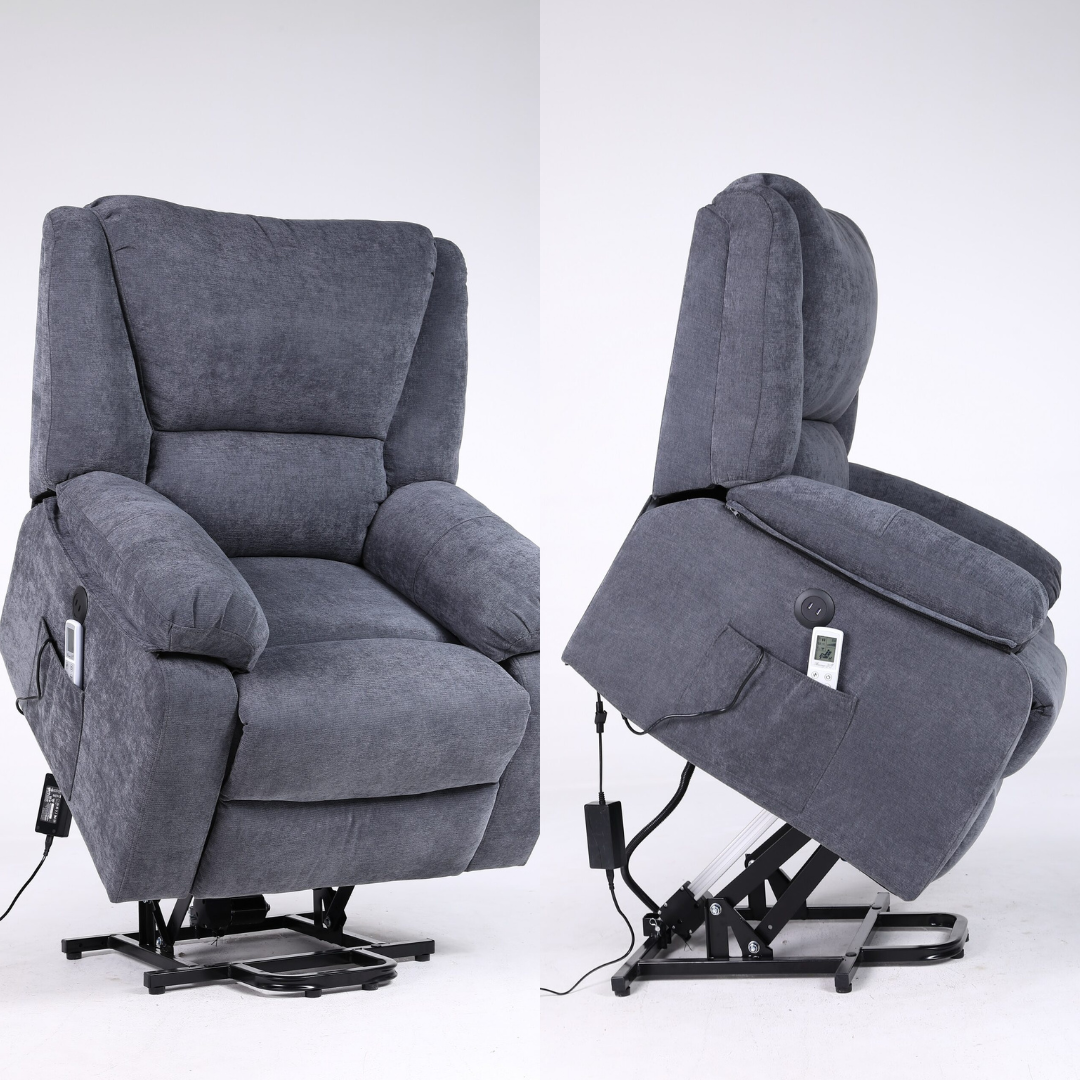 Fotoliu cu Masaj și Încălzire Recliner Electric Gri Inchis FOTOLIU CU MASAJ/RECLINER/INCALZIRE / GRI Chairs