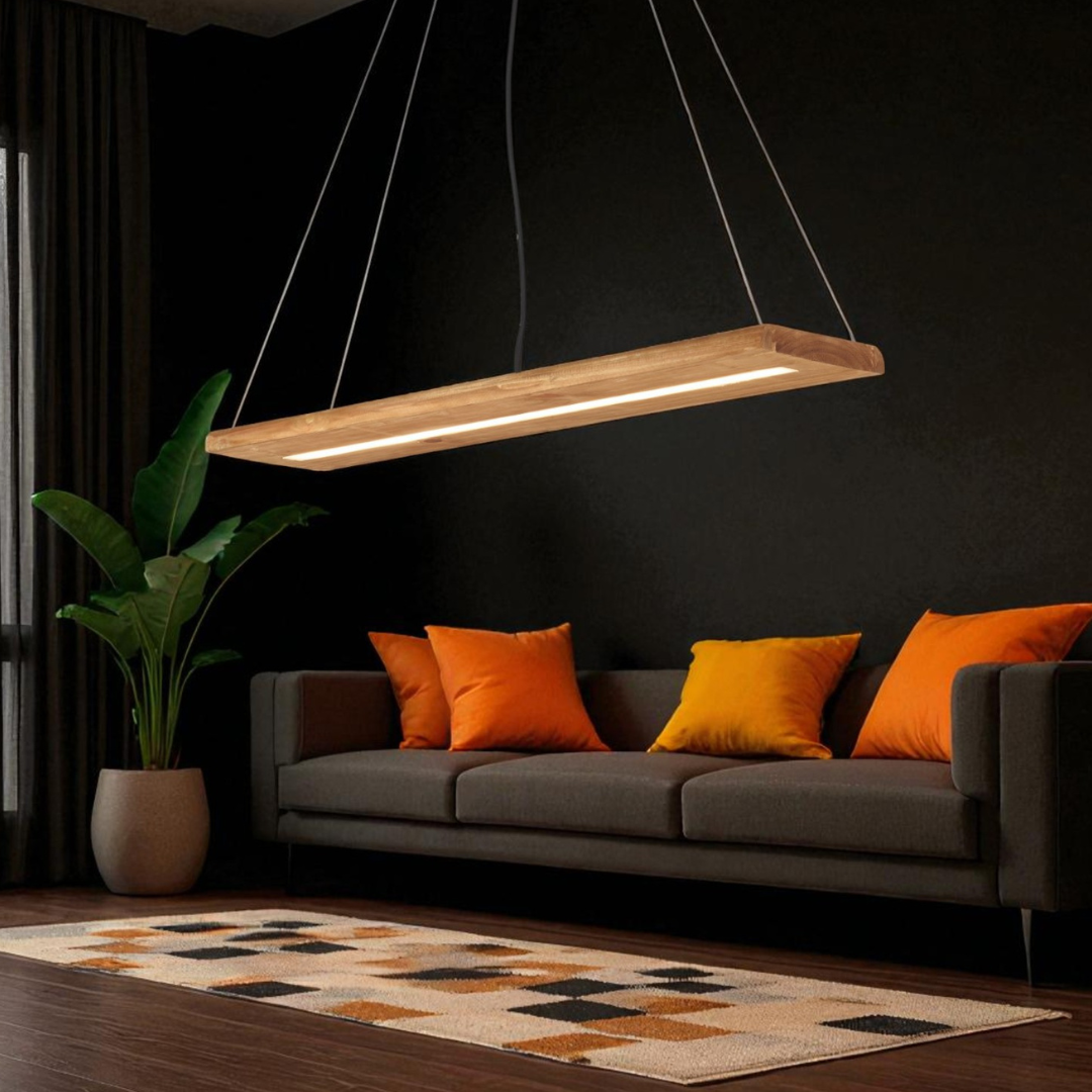 Lustra LED Suspendata BRAD 27W LEMN / SUSPENDATE Lighting Fixtures