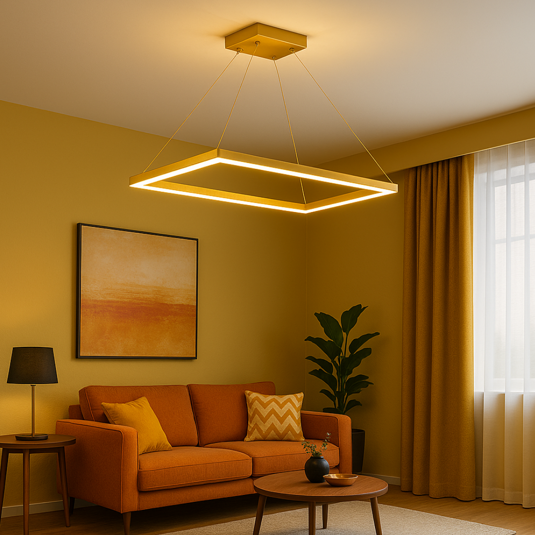Lustra LED Suspendata Gold GlowPanel AURIE / 120CM / SUSPENDATE Lighting Fixtures