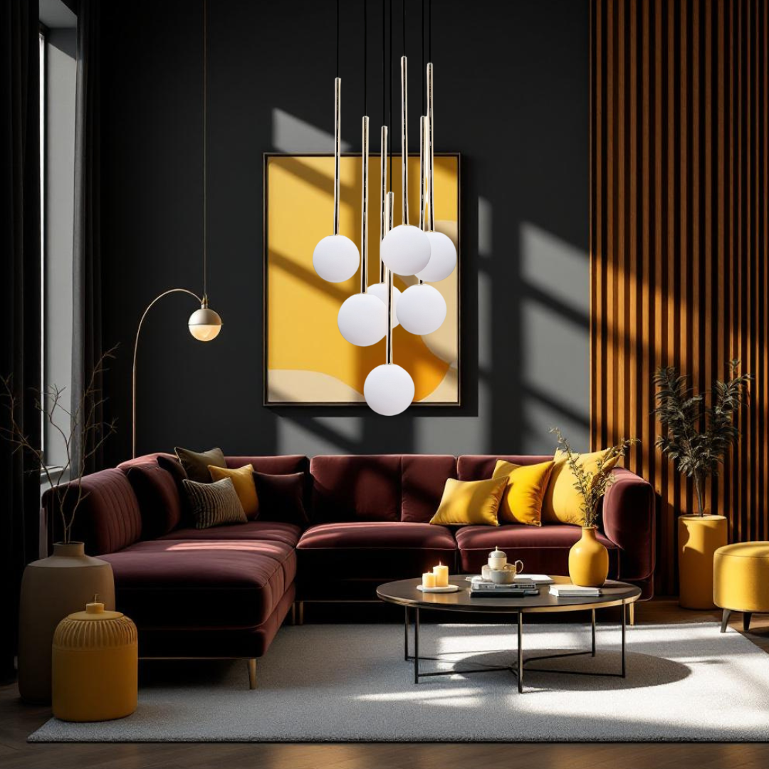 Lustra Abajur 7xG9 Black Nuvon NEAGRA / ABAJUR Chandeliers