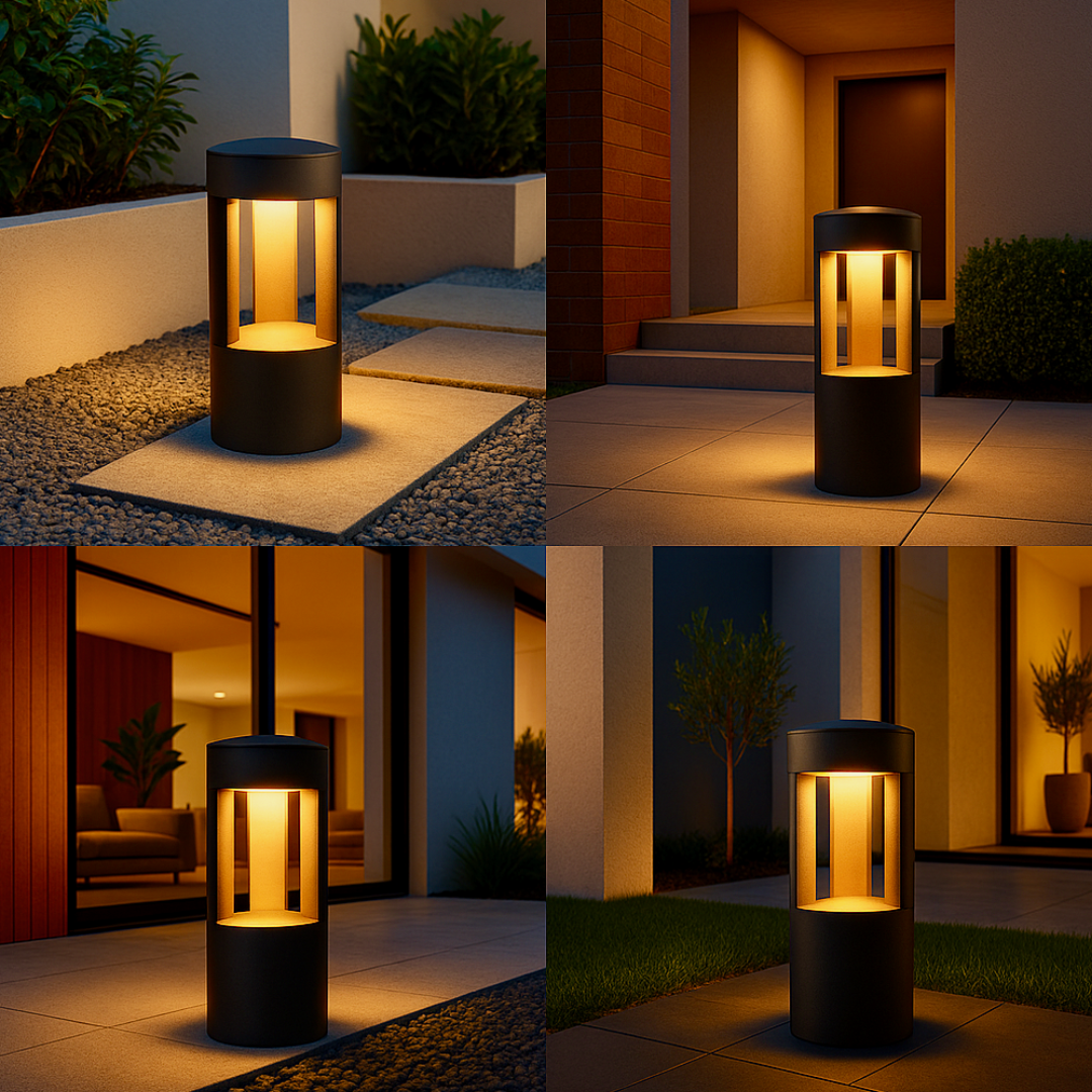 Stalp de Gradina LED DALLAS NEAGRA / STALP ORNAMENTAL / ALB CALD EXTERIOR LAMP