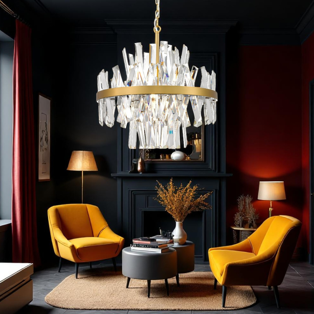 Lustra Suspendata Gold 8xG9 28W CONSTANTINOPOLE AURIE / CRISTAL / 50CM Chandeliers Crystal