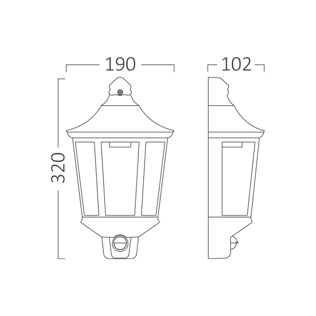 Felinar Exterior cu Senzor DUBLIN ALBA Wall Light Fixtures
