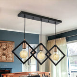 Lustra Vintage 3XE27 TRIANGLE Gold+Black